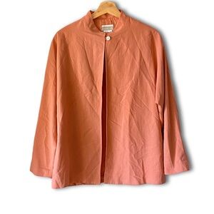 Coldwater Creek Silk/Linen Blend Single-Button Peach Blazer